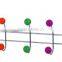 Metal Wire Sliver Colorful Ceramic Beads 5 Door Hook