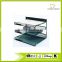 Black 3-Tier Metal Mesh Collection Desk Shelf Paper Tray Organizer