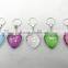 2017 New style acrylic hanging decoration heart shape diamond key ring