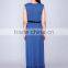 korean maternity fashion Royal Blue Nursing Ruffle Hem Maxi Dress pregnancy dress