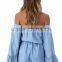bell sleeve easy fit chambray romper summer beach playsuit