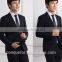 black wool 'M Line' 2-Button Suit With Flat Front Pants (SHT1047)
