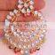JADAU KUNDAN GOLD PLATED multicolor Dangler EARRINGS TIKA SET real look
