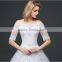 2016 latest fashion half sleeve luxury wedding dress