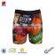 Brilliant Sublimation Print 92% Polyerster 8%Spandex Long Boxer Underwear Men Boxer Briefs