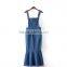 EY0566A Europe and America Women Pure Color Elastic Jean Fishtail Dress