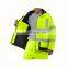 Hi Vis Reflective Safety Rain Men Jacket Long Waterproof Rain Jackets With Fixed Hood