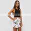New design sleeveless off back black crochet top for women