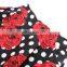 rock n roll party club black white polka dot red floral a line midi skirt for women