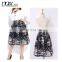 Best Sale Lady Women High Waist Print A-Line Pleated Midi Swing Skirt