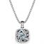 Silver Jewelry 14mm Albion Pendant with Blue Topaz and CZ(P-025)