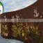 Corten steel garden screen art laser cut screen panels