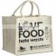 Wholesale customized logo handled jute gunny packaging bag/recyclable burlap sack