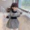 Children's clothing ins girls dress 2020 autumn children's long-sleeved waist houndstooth skirt