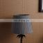 Hot sale cheap price iron material hotel standing desk lamp retro with PVC grey lampshade