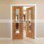 contemporary internal  solid wooden doors with glass flush  glazed room dividing doors