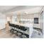 Luxury modern black and white custom wood pantry marble countertop design kitchen cabinet