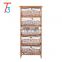 Hot sale small solid wood furniture cabinet Paulownia + wicker