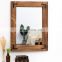 Rustic Wooden Framed Wall Mirror Natural Bathroom Vanity Wood Mirror Wall for Farmhouse Decor