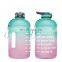 Portable Motivatiaonal Outdoor BPA Free Fco Friendly Sport Jug Water Bottle Gallon Drinking Bottles With Time Maker Custom Logo