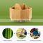 Bamboo Rotating Art Supply Desk Organizer Lazy Susan Pen Holder with 5 Compartments Revolving Desktop Storage Caddy for Pen