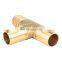 AUSO EP33 Brass Splicer Pipe Fitting T Type Hose Barb 4 6 8 10 14 16 20 25mm Copper Barbed Connector Joint Coupler Adapter