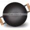High Quality Chinese double handle cast iron wok/pan non-stick cookware set
