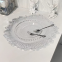 Luxury Wedding Party Hotel Decoration PS dinner plate Cheap Clear 13 Inch Sunflower Plastic Charger Plates With Silver Rim