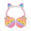 Wireless Premium Kids Headsets Stress Reliever Stereo Headset Cat Ear Silicone Popping Headphone