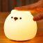 Little Bear Led Night Light Child Silicone Light USB Rechargeable Touch Sensor Colorful Lamp for Kids Bedroom
