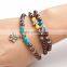 Wholesale Natural Wine Red Garnet Beads Silver Bracelet