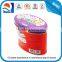 Oval shape candy tin can available in various color and design