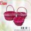 Colorful holiday gift wicker basket with liner