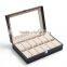 W806-12 12 Slot Grid Luxury Big PU Leather Case Watch Packaging Display Box