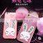 Cute rabbit pattern Soft Flexible TPU back cover case,Pendant Fur Plush Ball phone case,Kickstand for Samsung S7