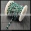 LFD-0017C ~ Wholesale Silver Plated Wire Wrapped Faceted Green Stone Chain Beaded Jewelry Making