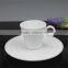 70 ml Plain white ceramic cups and saucer, ceramic cups mugs