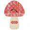 New design mushroom style wooden wall clock for home deco