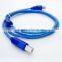 High Data Transfer Speed USB to Usb Printer Cable ,0.3M/1ft Blue Transparent USB to USB Cable 2.0