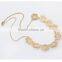 Women hexagon charm gold jewelry ladies elegant pearl necklace