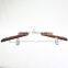 Adjustable wood clothing hanger with clips for dress/suit