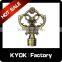 KYOK Fan shape classic crystal glass curtain finials,factory wholesale thickness 0.5mm curtain accessory metal curtain finials