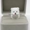 KARASU Designer Unique Handmade Samoyed Dog Adorable 3D Stereoscopic Animal Finger Ring Party Midi Rings for Women Jewelry