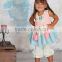 wholesale red apple printed cotton back to school boutique outfits for kids girls