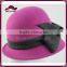 Ladies wool felt hat wool cloche hat with bow