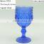 press glass drinkingware/goblet, Hiball, DOF, dessert bowl,Champagne flute in cobalt blue color with Jewery patern