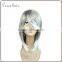 wholesale silky straight ombre silver grey synthetic wig glueless grey heat resistant hair wig for women