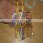 Bullion wire tassels cord gold and purple | Decorative tassels metallic wire fringe