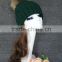Wholesale Top Quality Janefur Latested Style Knit Hat Genuine Raccoon Fur Pom Poms Knitted cap hat