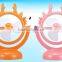 2015 new design special shape cute rechargeable usb mini fan with milk cow shape portable mini desk fan